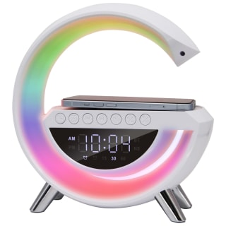 Kitsound 3-in-1 LED Speaker Alarm Clock - White