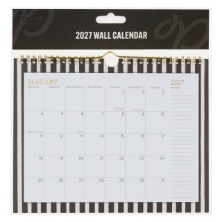 Square Fashion Calendar 2027 - Mono Stripe