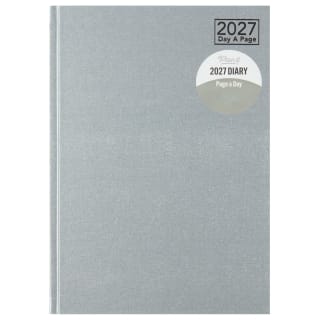 A5 Page a Day Diary 2027 - Silver