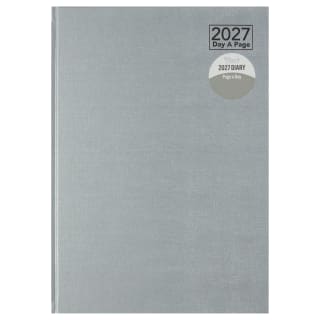 A4 Page a Day Diary 2027 - Silver