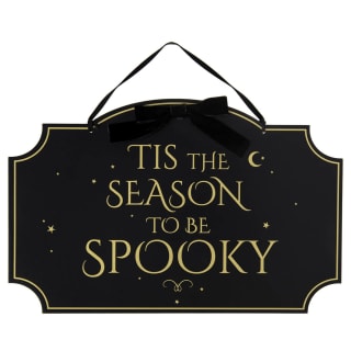 Hanging Wooden Halloween Slogan Plaque