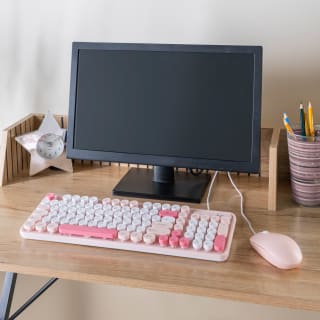 Kitsound Wired Keyboard and Mouse - Pink
