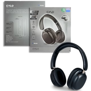 Cylo Metallic Bluetooth Headphones - Black