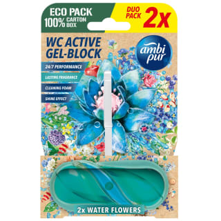 Ambi Pur WC Active Gel-Block 2pk - Water Flowers