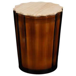 Large Ribbed Glass Scented Candle - Coconut & White Wood