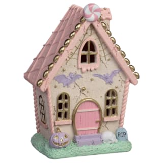 LED Pink Haunted House Ornament 19cm