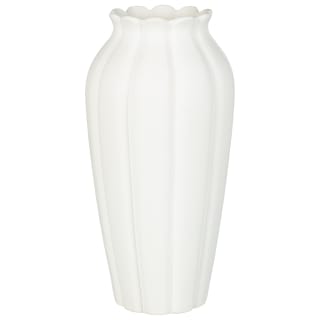 Large Scalloped Edge Ceramic Vase