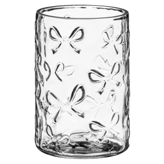Glass Embossed Bow Vase