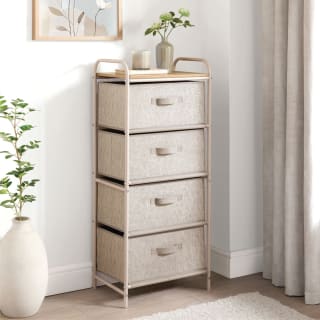 Spaceways 4 Drawer Canvas Storage Unit - Beige