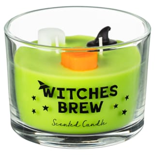 Glass Scented Candle with Wicker Character - Witches Brew