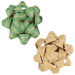 Kraft Foliage Bows 2pk