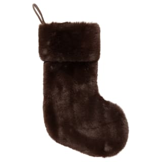 Alpine Charm Faux Fur Christmas Stocking - Brown