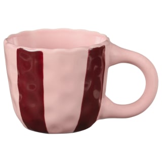 Scallop Edge Stripe Mug - Pink & Red