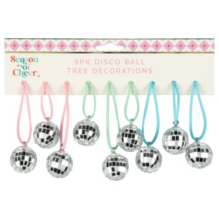 Season of Cheer Disco Ball Tree Decorations 6pk