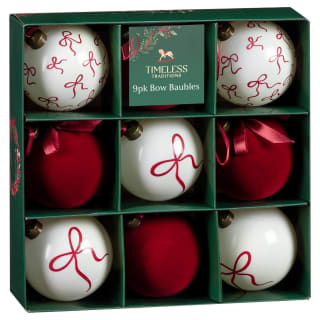 Timeless Traditions Bow Baubles 9pk