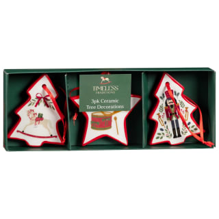 Timeless Traditions Ceramic Tree Decorations 3pk