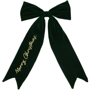 Timeless Traditions Merry Christmas Embroidered Bow - Green