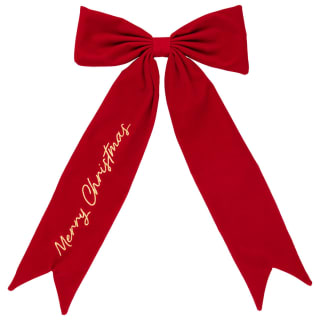 Timeless Traditions Merry Christmas Embroidered Bow - Red