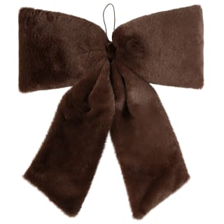 Alpine Charm Faux Fur Bow Decoration - Brown