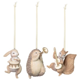 Woodland Animal with Instrument Tree Decoration - Assorted