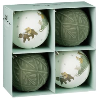 Natural Animal Printed Baubles 4pk