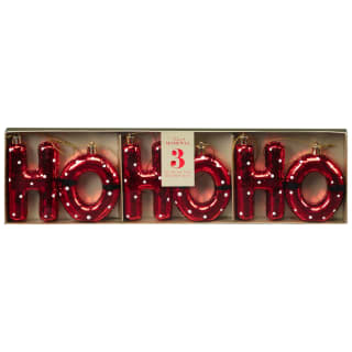 Merry Moments Ho Ho Ho Tree Decorations 3pk