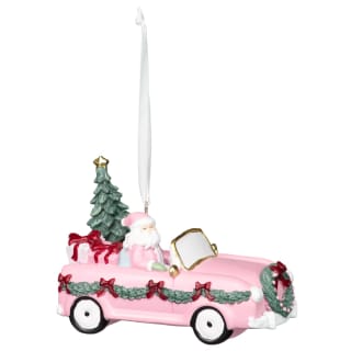 Sweet Snowfall Santa in Vintage Car Tree Decoration