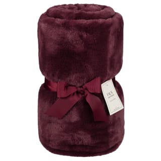 Home Collection Faux Fur Throw - Burgundy