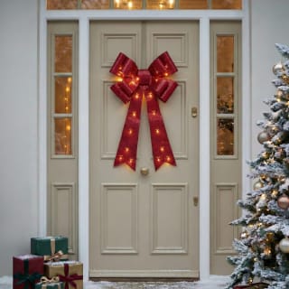 Giant Light Up Door Bow - Red