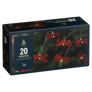 Christmas World LED Bow Lights 20pk - Red