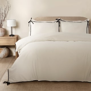 Velvet Bow Tie Duvet Set - Double
