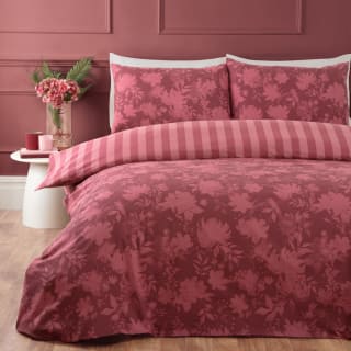 Burgundy Floral Duvet Set - Double