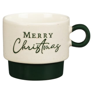 Stoneware Slogan Christmas Mug - Green