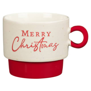 Stoneware Slogan Christmas Mug - Red