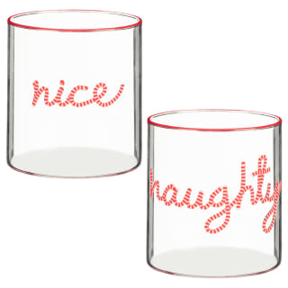 Christmas Slogan Tumbler Glass 2pk