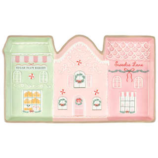 Coloured Christmas House Platter