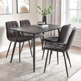 Zurich Marble Effect Dining Table Set 5pcs