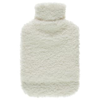 Boucle Hot Water Bottle with Hand Warmer - Cream