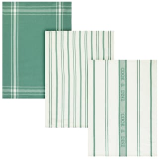 Home Cotton Woven Tea Towels 3pk - Sage