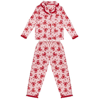 Ladies Frilled Bow Pyjamas Sizes 8-22