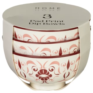 Home Pad Print Dip Bowls 3pk - Pink & Burgundy