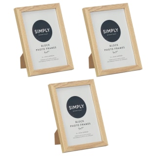 Simply Everyday 5 x 7&quot; Block Frames 3pk - Oak Effect