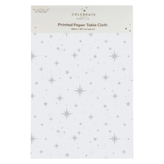 Celebrate Party Co. Printed Paper Table Cloth - Silver