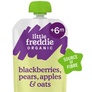 Little Freddie Organic Blackberries, Pears, Apples & Oats Pouch 100g