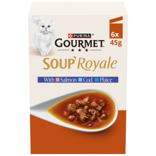 Purina Gourmet Soup Royale Cat Food Pouch 6 x 45g - Fish
