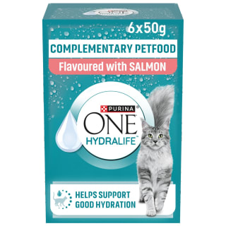 Purina One Hydralife Complementary Cat Food 6 x 50g - Salmon