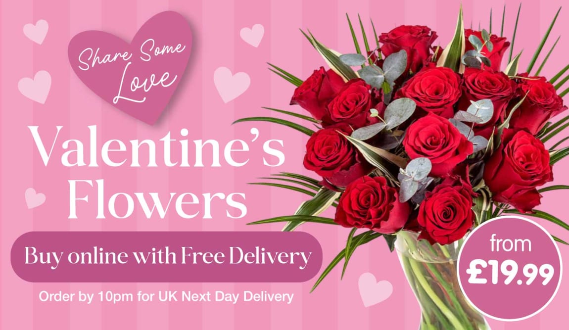 Buy Valentine's Flowers online at B&M.
