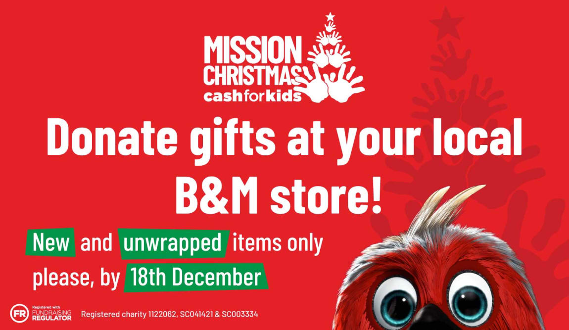 Cash for Kids at B&M. Footer.