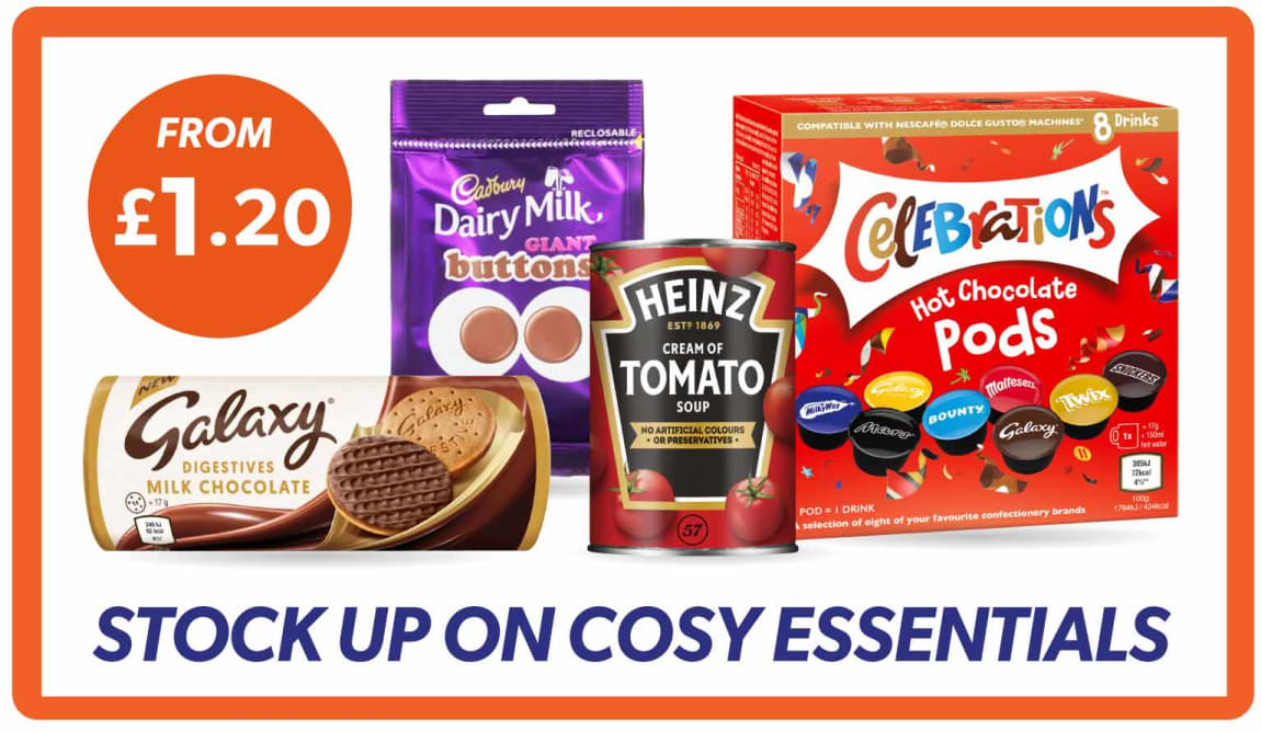 Save on Cosy Food Essentials at B&M.