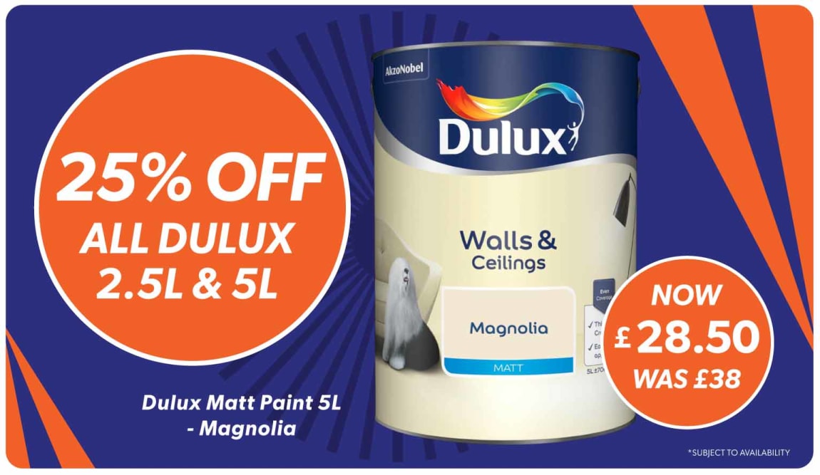 25% off All Dulux at B&M.